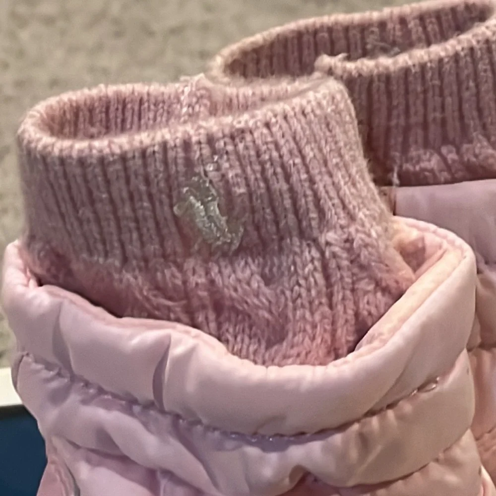 Polo Ralph Lauren Parka pink Puffer Baby Infant Booties Crib Shoes Girls size 1